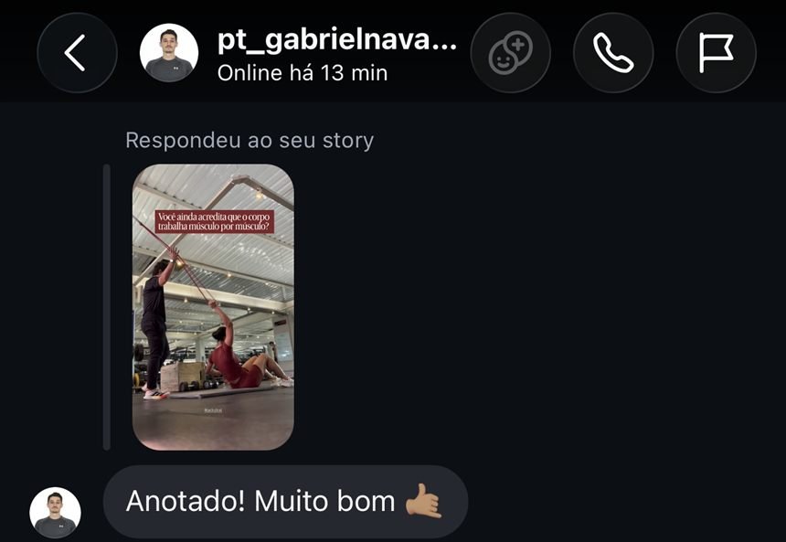 Resposta de pt_gabrielnavarro a um story: Anotado! Muito bom.